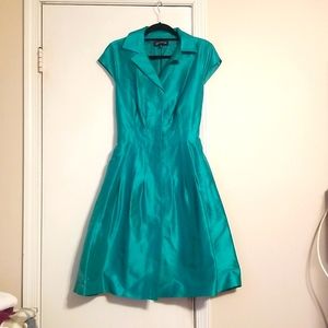 Jones of New York retro button up tafetta dress